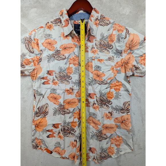 Roark Revival Mens Large Orange Hanoiian Button Up Short Sleeve Stretch - Picture 5 of 6